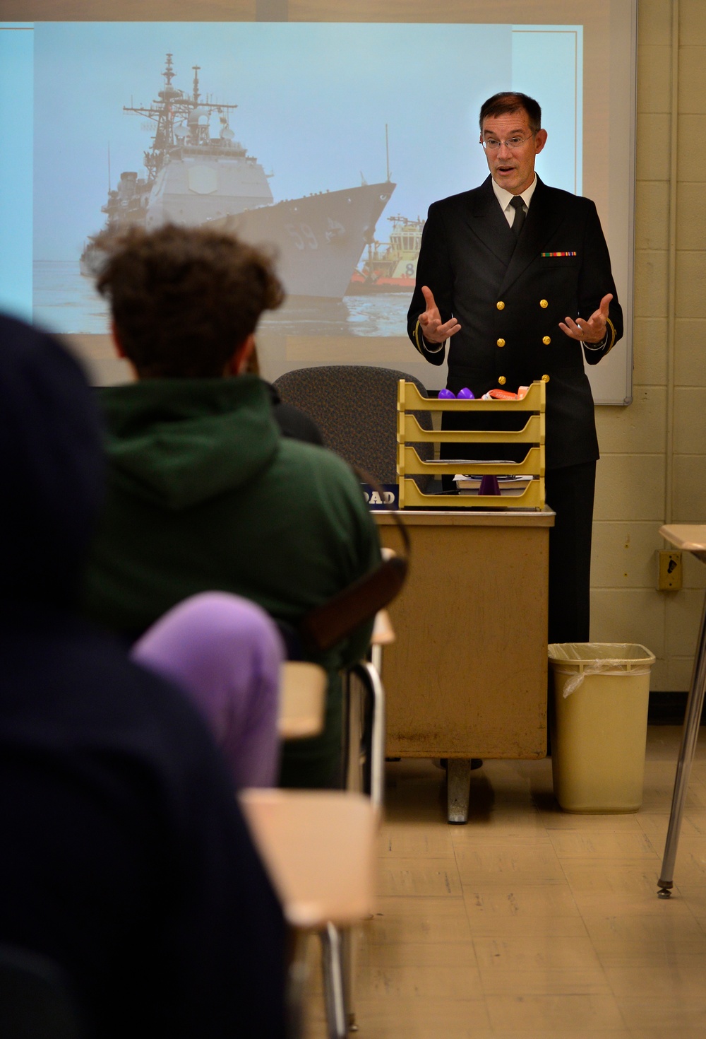 Navy visits Steinert, describes life in uniform