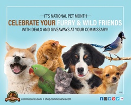 NATIONAL PET MONTH: During May, commissaries offer best prices on products catering to customers’ four-legged  family members