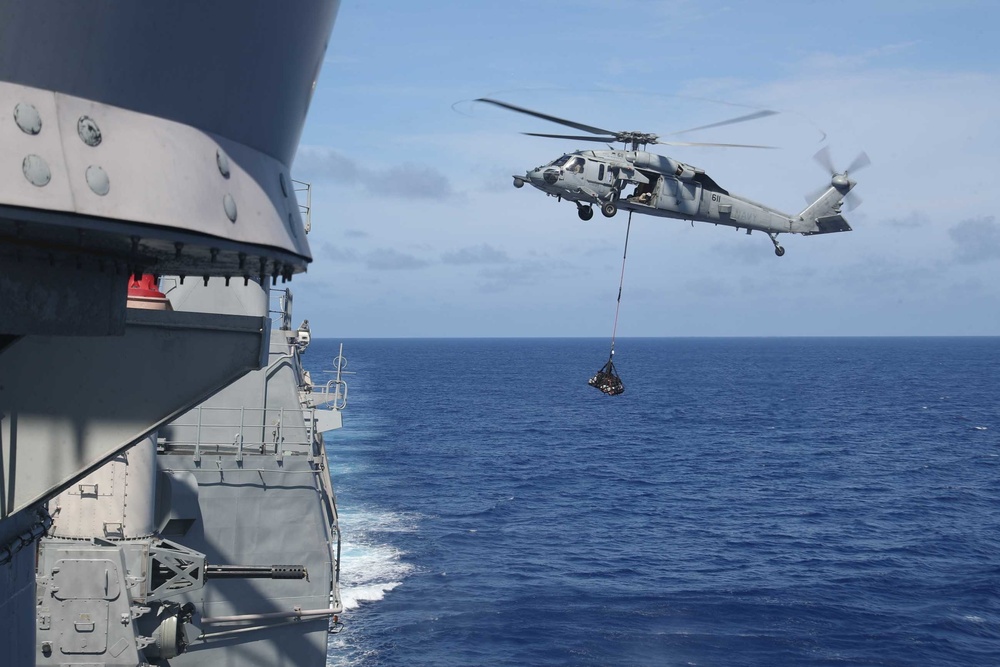 Mobile Bay conducts RAS with USNS Cesar Chavez