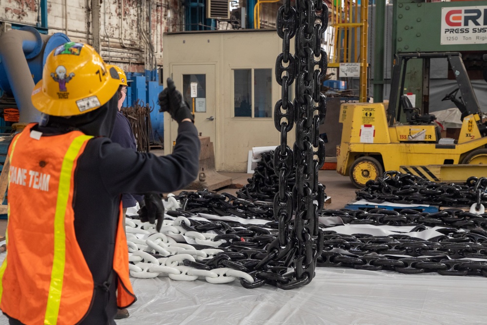 Center of Excellence: NNSY’s Forgers, Painters, and Riggers Complete Inspections and Overhauls of Navy Anchor Chains