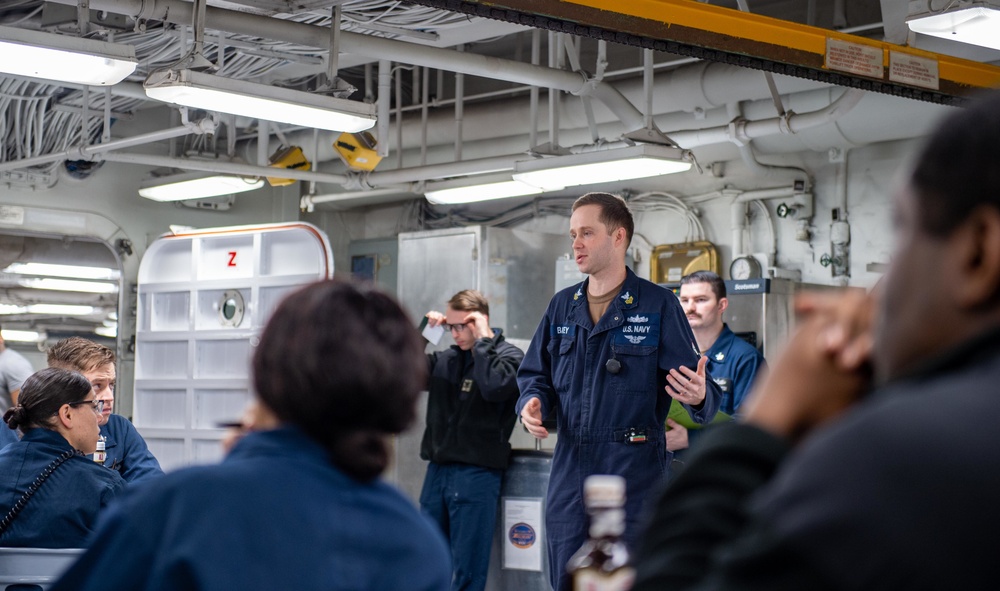 The Harry S. Truman Carrier Strike Group is on a scheduled deployment in the U.S. Sixth Fleet area of operations in support of naval operations to maintain maritime stability and security.