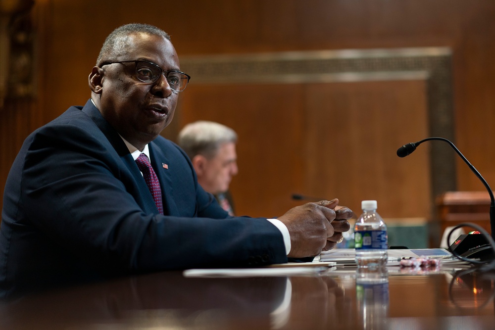 Secretary Austin and Chairman of the Joint Chief of Staff Milley testify at a Senate Appropriations Subcommittee on Defense hearing