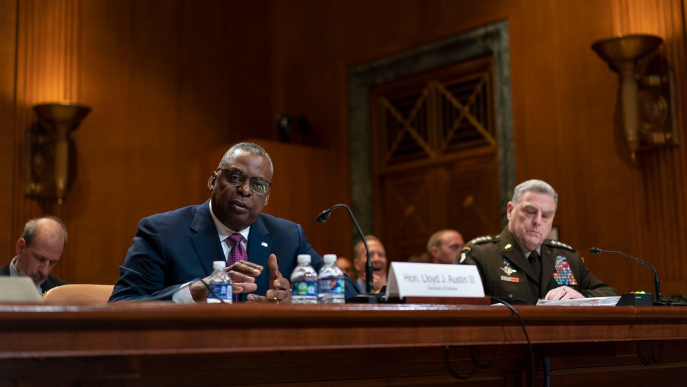 Secretary Austin and Chairman of the Joint Chief of Staff Milley testify at a Senate Appropriations Subcommittee on Defense hearing