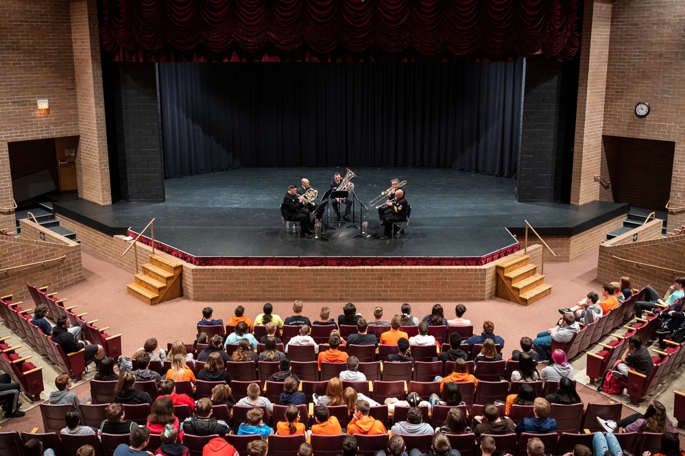 Navy musicians work with students in Massillon, Ohio