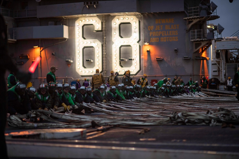 Sailors Participate in Flight Deck Drills