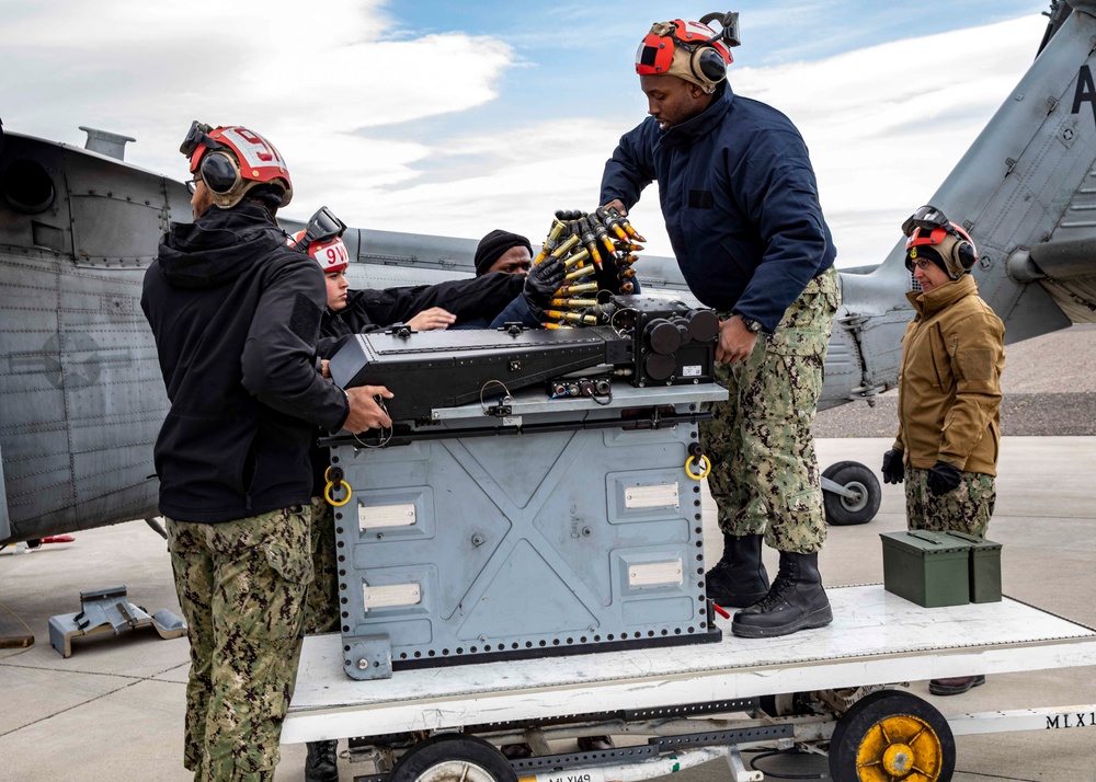 Sailors prepare ordnance