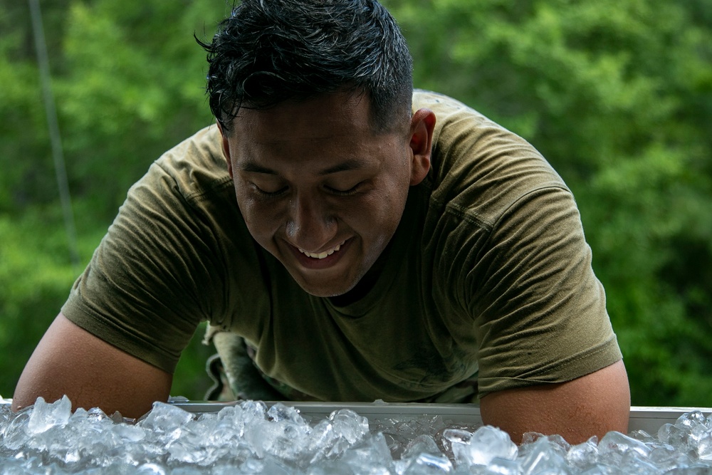 Spartan Soldier cools off during the Sullivan Cup