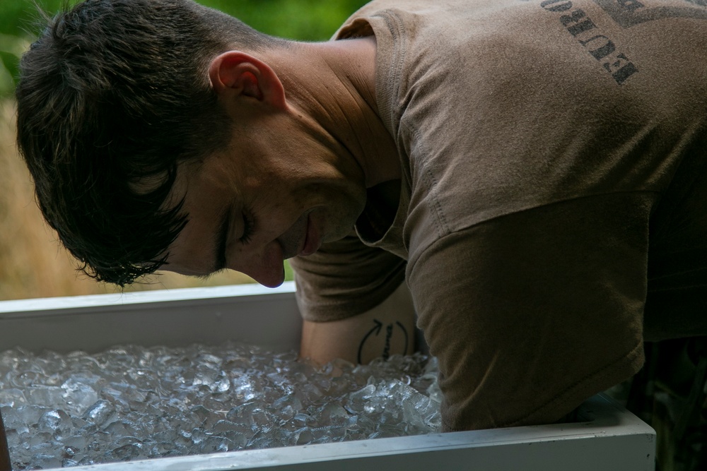 Spartan Soldier cools off during the Sullivan Cup