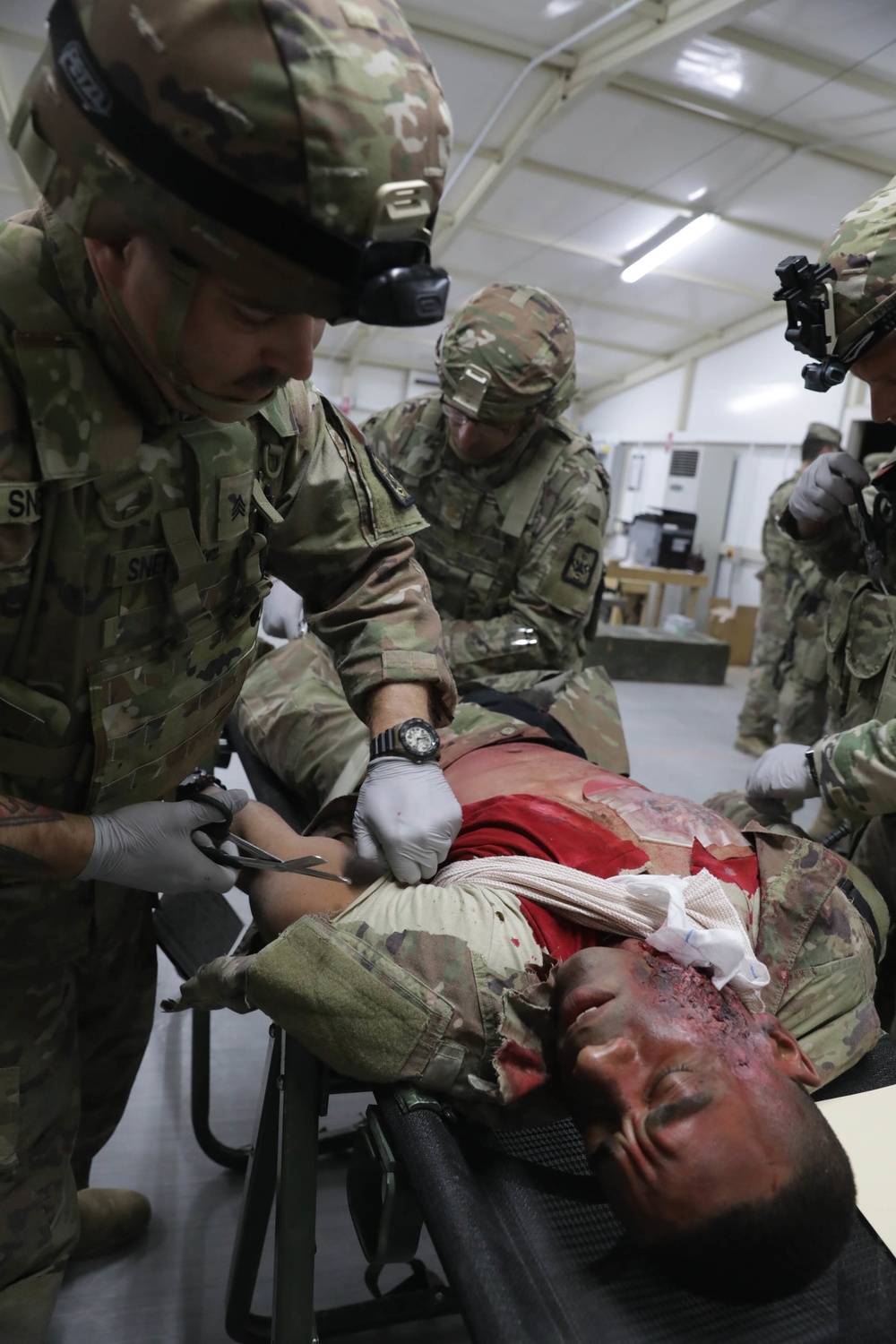 U.S. Soldiers and Combined, Joint forces conduct a mass casualty exercise at Al Asad Air Base