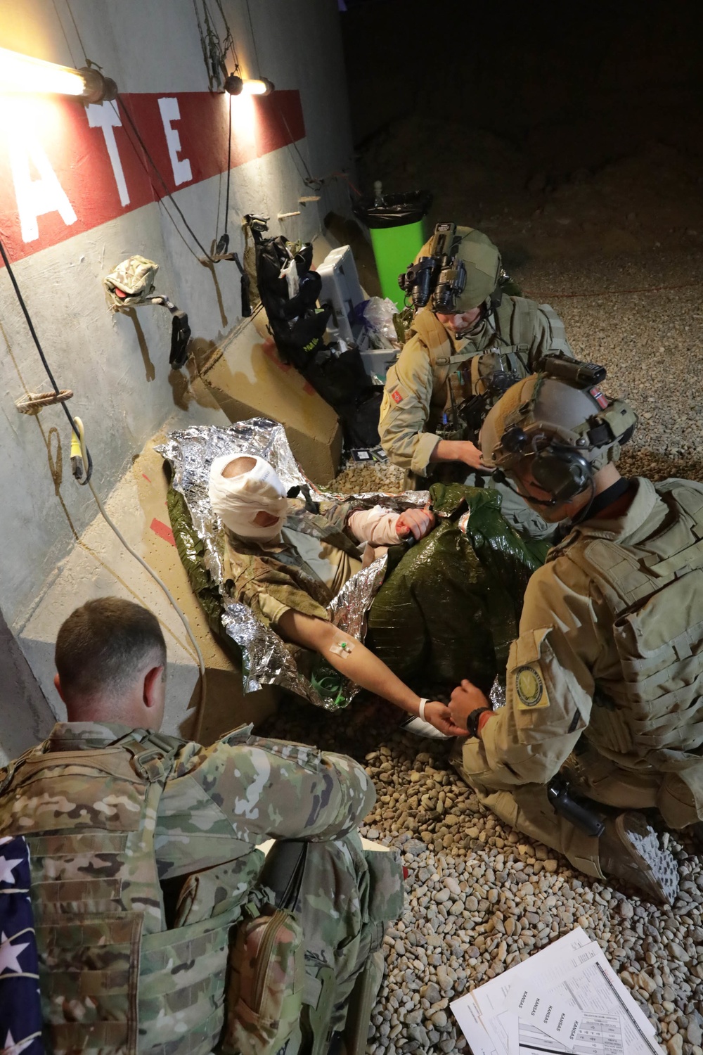U.S. Soldiers and Combined, Joint forces conduct a mass casualty exercise at Al Asad Air Base