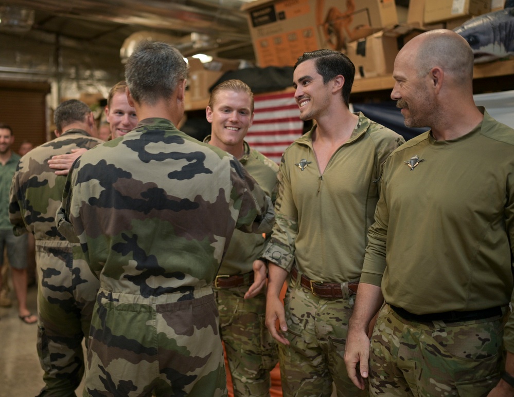 U.S. Air Force pararescue specialists from the 82nd Expeditionary Rescue Squadron awarded French Parachutist Foreign Jump Wings