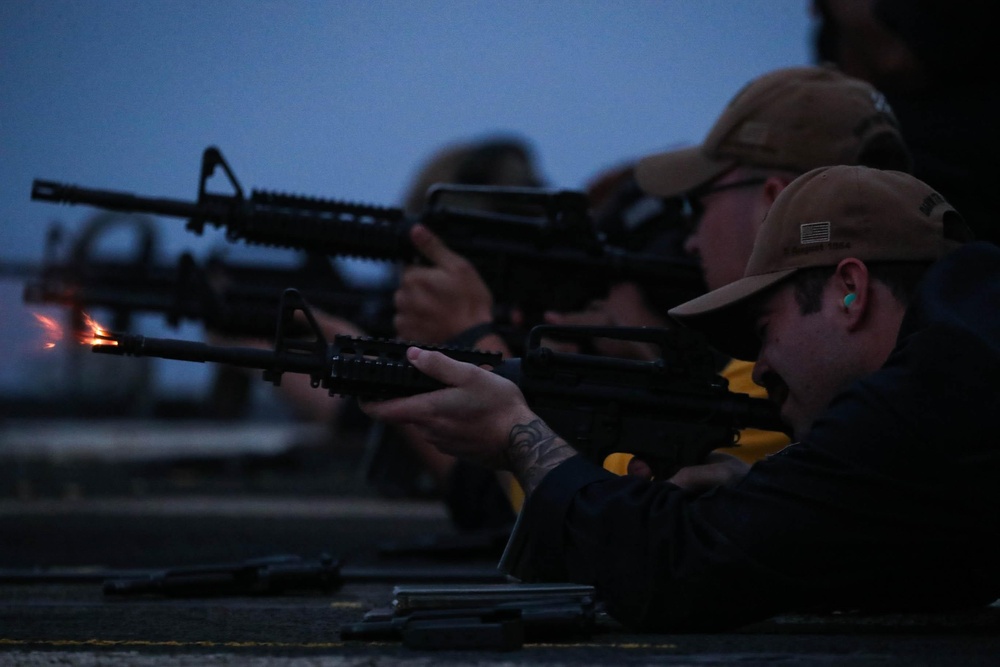 Mobile Bay conducts low-light small arms gun shoot