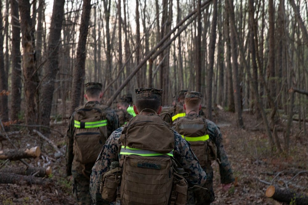 Quantico COMMSTRAT Marines Conduct Conditioning Hike