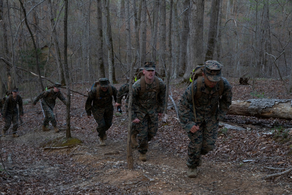 Quantico COMMSTRAT Marines Conduct Conditioning Hike