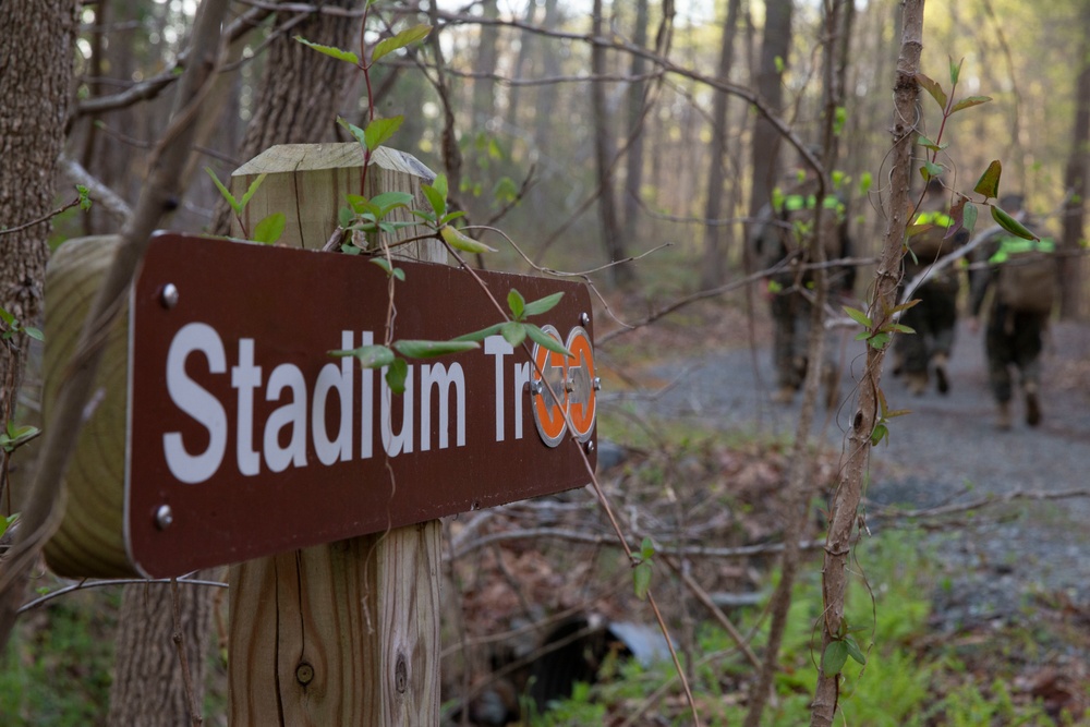 Quantico COMMSTRAT Marines Conduct Conditioning Hike