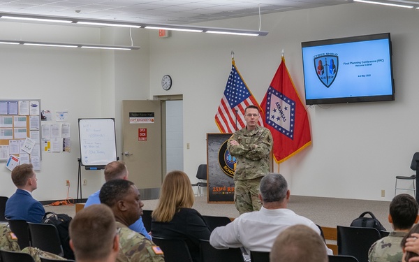 Brig. Gen. David Hall speaks to staff of Cyber Shield 2022
