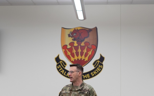 Brig. Gen. David Hall speaks to staff of Cyber Shield 2022