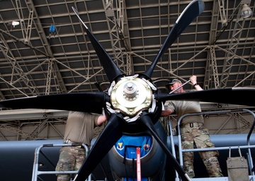 Airman replace engine during Stolen Cerberus IX