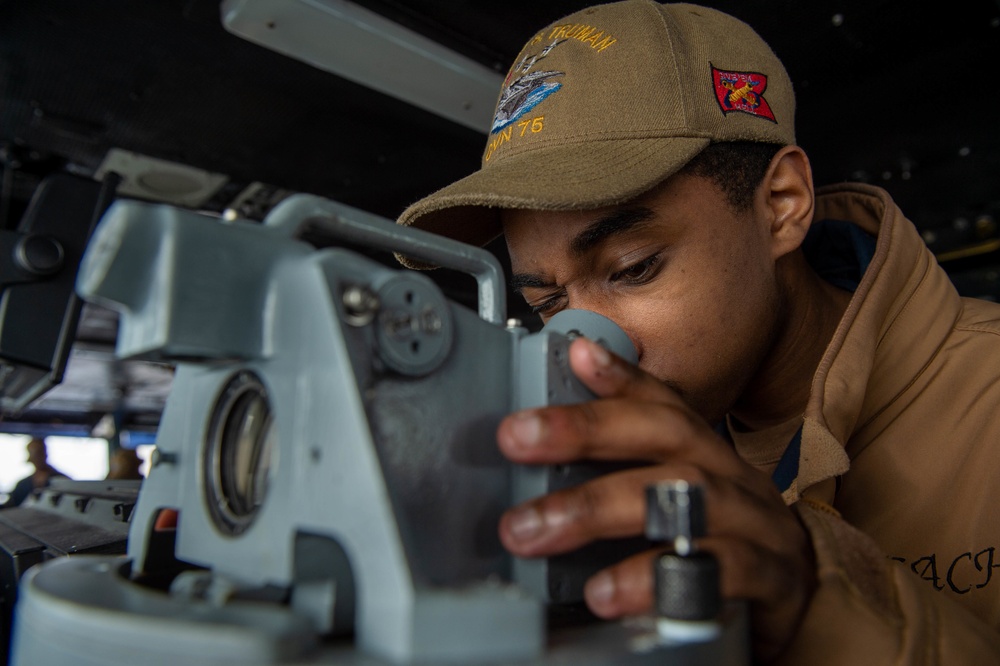 The Harry S. Truman Carrier Strike Group is on a scheduled deployment in the U.S. Sixth Fleet area of operations in support of naval operations to maintain maritime stability and security.