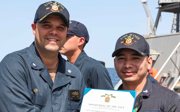 USS Ross Sailors receive Navy and Marine Corps Achievement Medals