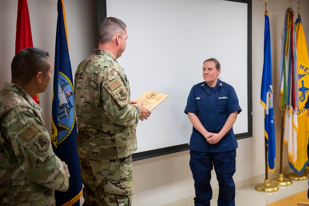 New Jersey Air National Guard recognizes Coast Guard corpsman at Training Center Cape May