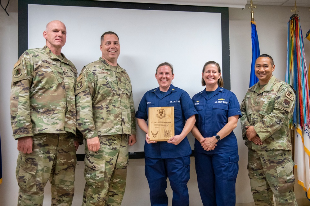 New Jersey Air National Guard recognizes Coast Guard corpsman at Training Center Cape May