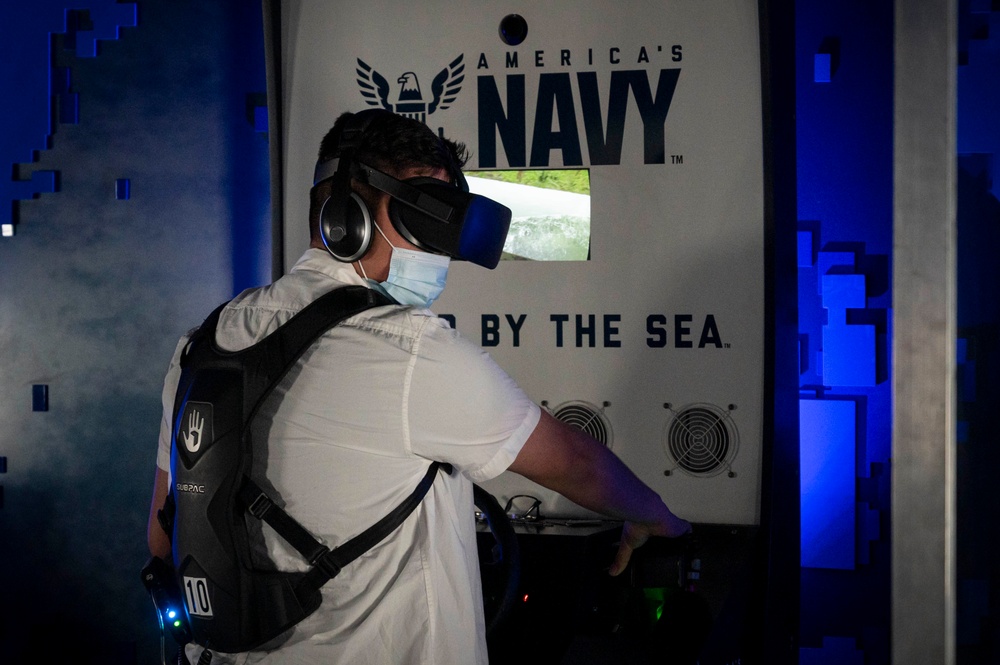 The virtual reality asset the “Nimitz” activation at Libery High School