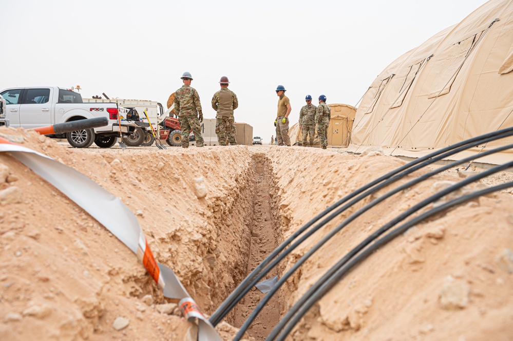 Roll Sleeves Up - 378th AEW leadership digs trenches with Comm