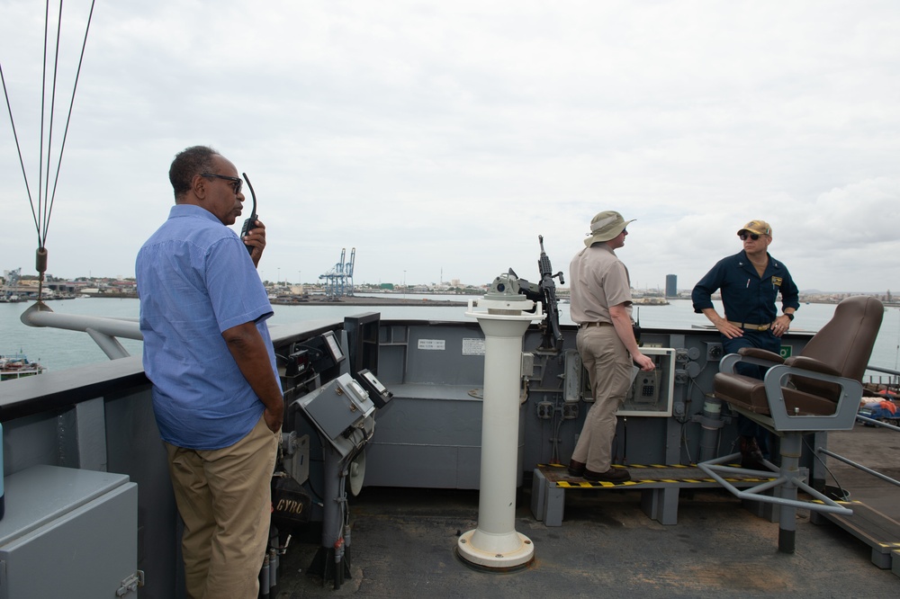 Commandant of Port of Djibouti Pilots Mount Whitney Out of Port