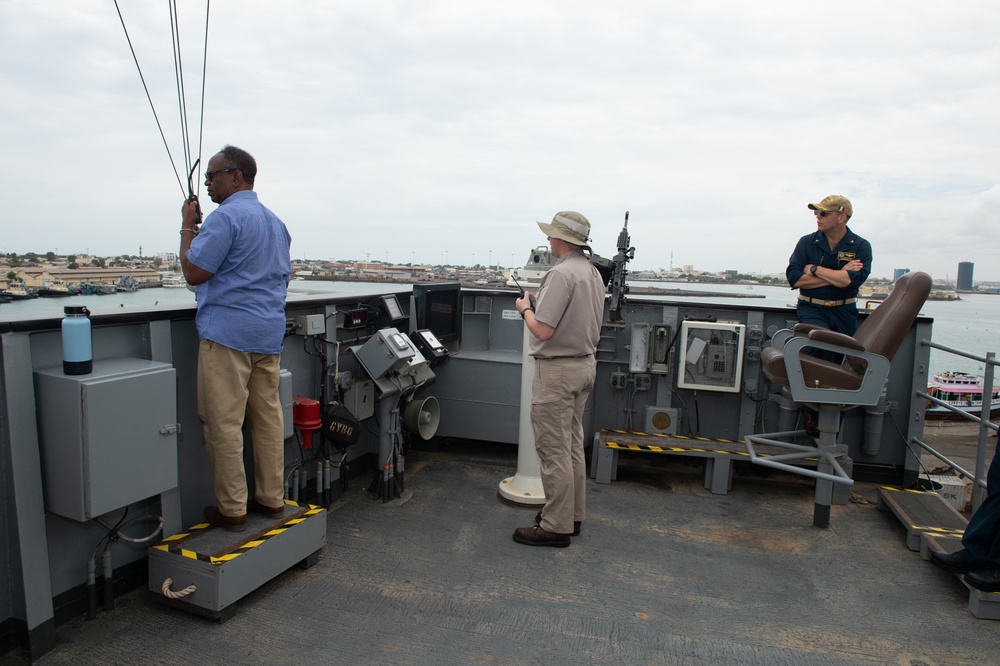 Commandant of Port of Djibouti Pilots Mount Whitney Out of Port