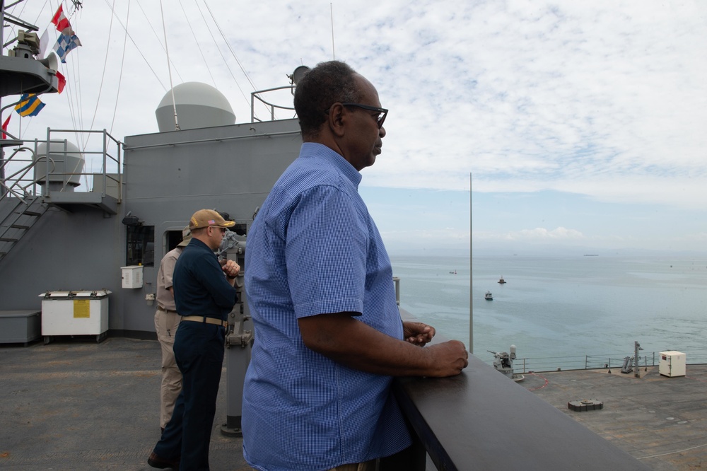 Commandant of Port of Djibouti Pilots Mount Whitney Out of Port