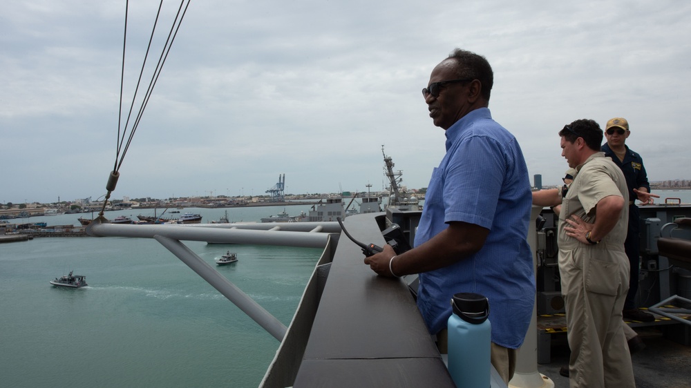 Commandant of Port of Djibouti Pilots Mount Whitney Out of Port