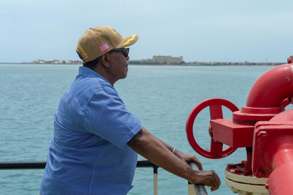 Commandant of Port of Djibouti Pilots Mount Whitney Out of Port