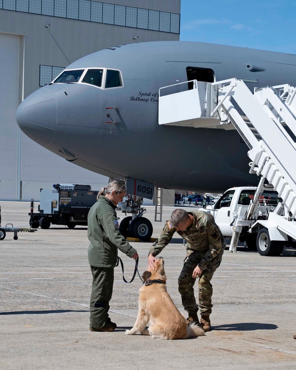 CNGB Visits 157th Air Refueling Wing, Meets Official Mascot