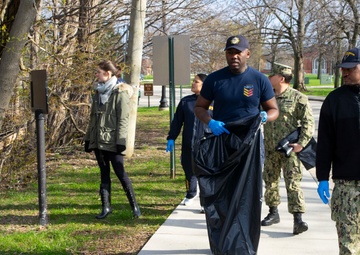NSGL Sailors Participate in a Base-Wide Cleanup