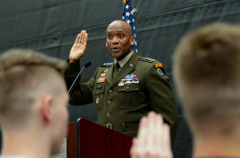 America’s First Corp Commander Enlists High School Military Recruits