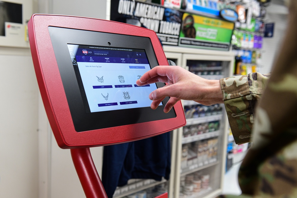 Base Exchange offers ribbon rack kiosk for Airmen
