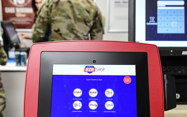 Base Exchange offers ribbon rack kiosk for Airmen