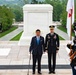 Japanese Defense Minister Nobuo Kishi Participates in an Armed Forces Wreath-Laying Ceremony at the Tomb of the Unknown Soldier