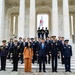 Japanese Defense Minister Nobuo Kishi Participates in an Armed Forces Wreath-Laying Ceremony at the Tomb of the Unknown Soldier