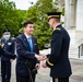 Japanese Defense Minister Nobuo Kishi Participates in an Armed Forces Wreath-Laying Ceremony at the Tomb of the Unknown Soldier