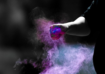 Langley Airmen and families participate in a color run