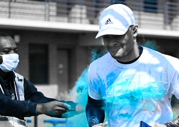 Langley Airmen and families participate in a color run