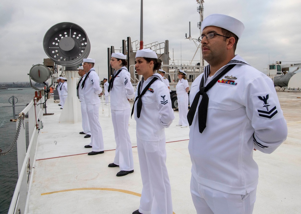 USNS Mercy Departs San Diego