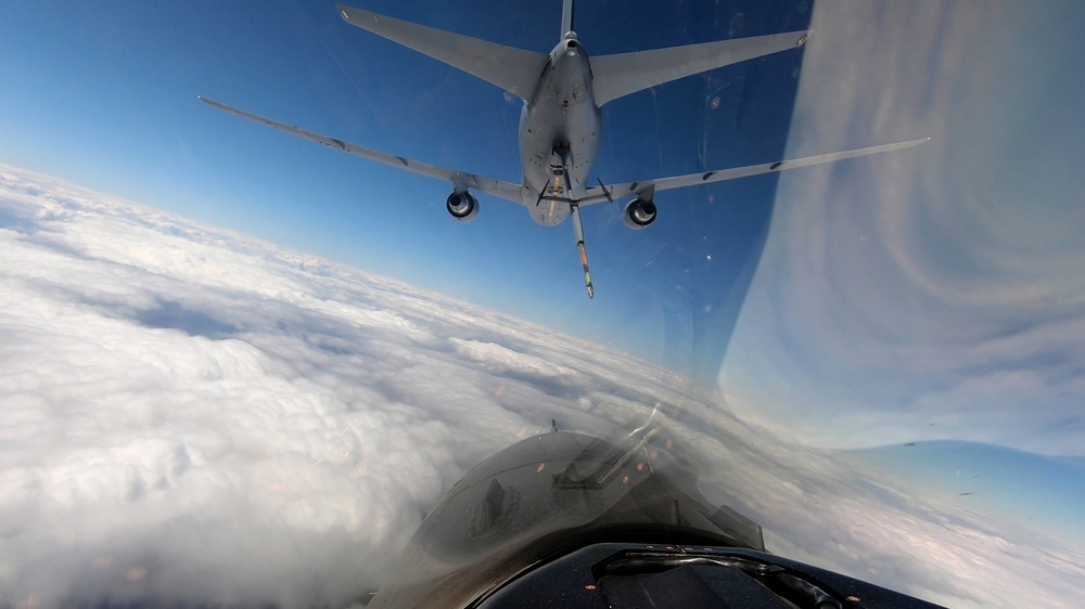 KC-46 refuels 480th EFS F-16s during NATO air policing operations