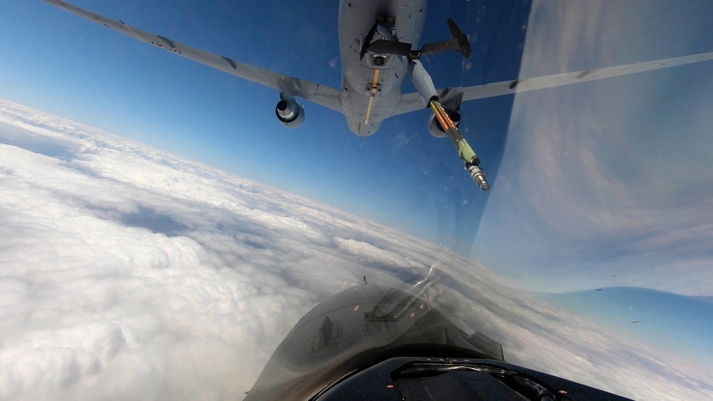 KC-46 refuels 480th EFS F-16s during NATO air policing operations