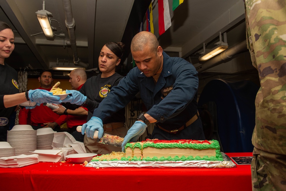 The Harry S. Truman Carrier Strike Group is on a scheduled deployment in the U.S. Sixth Fleet area of operations in support of naval operations to maintain maritime stability and security.