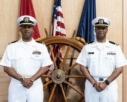 Hardy twins reunite at Officer Development School graduation ceremony