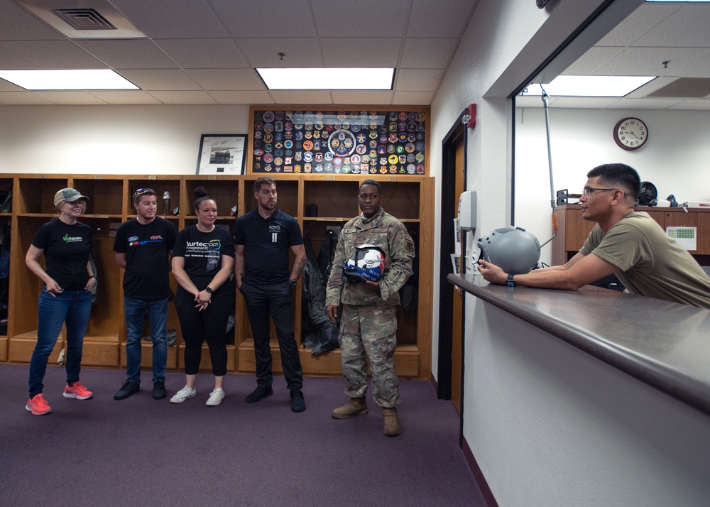 Racing driver visits Gunfighters