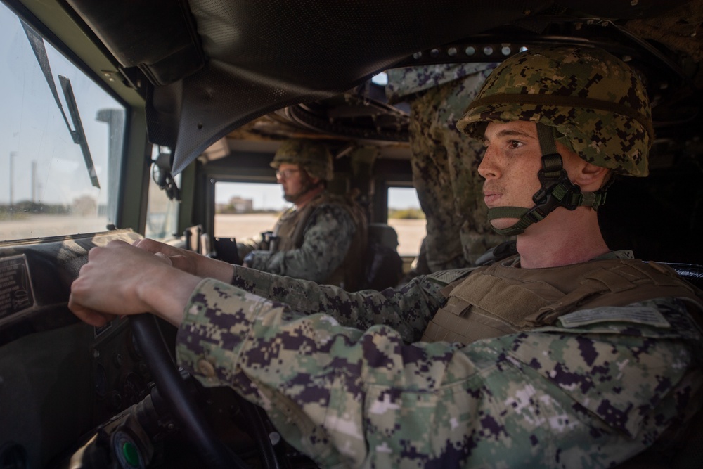 NMCB-5 rehearse tactical convoy skills during SMS Training